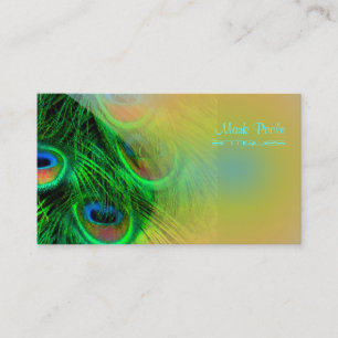 PixDezines psychedelischer Pfau, individuell anpas Visitenkarte