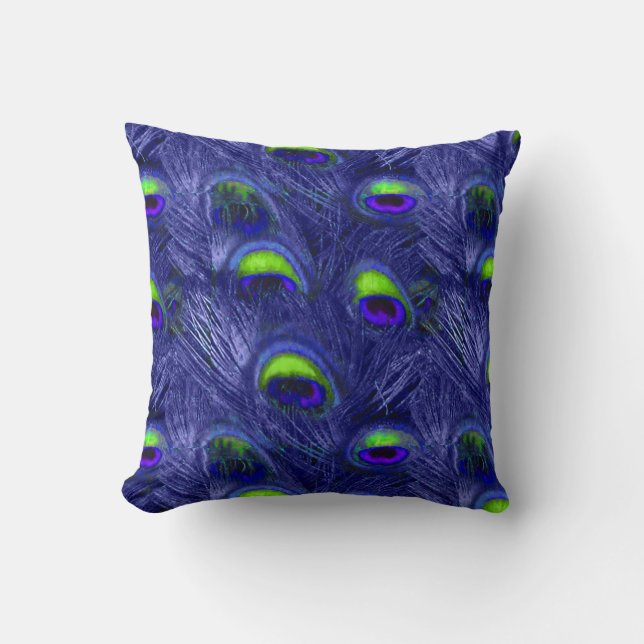 PixDezines psychedelischer Pfau Kissen (Vorderseite)