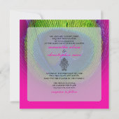 PixDezines Psychedelisches Pfauenauge/heißes Rosa Einladung (Rückseite)