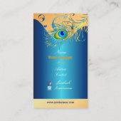 PixDezines psychedellic Peacock+metallic blau Visitenkarte (Rückseite)