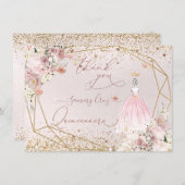 PixDezines Quinceanera Blush Pink Dankeschön Karte (Vorne/Hinten)