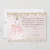 PixDezines Quinceanera Blush Pink Dankeschön Karte (Rückseite)