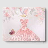PixDezines Quinceanera Blush Pink Dress Sweetpeas Gästebuch (Rückseite)