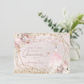 PixDezines Quinceanera Blush Pink Save the Date Einladung (Stehend Vorderseite)