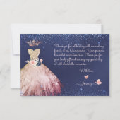 PixDezines Quinceanera Danke-Karte Dankeskarte (Rückseite)