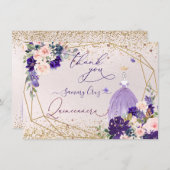 PixDezines Quinceanera Dusty Lila Kleid Einladung (Vorne/Hinten)