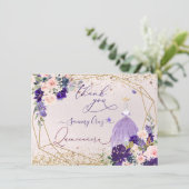 PixDezines Quinceanera Dusty Lila Kleid Einladung (Stehend Vorderseite)