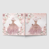 PixDezines Quinceanera Dusty Rose Gold Gown Gästebuch (Voll)