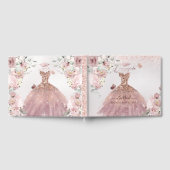 PixDezines Quinceanera Dusty Rose Gold Gown Gästebuch (Voll)