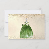PixDezines Quinceanera Emerald Green Dress Card Save The Date (Rückseite)