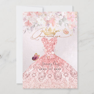 PixDezines Quinceanera H2 Blush Pink Kleid Einladung