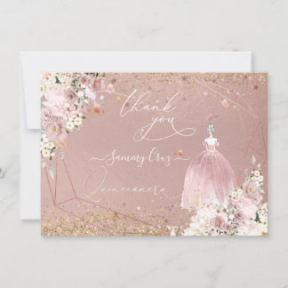 PixDezines Quinceanera Rose Gold Dankeschön Karte