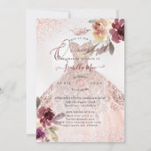PixDezines Quinceanera Rose Gold Glitzer Gown Einladung (Rückseite)