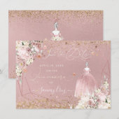 PixDezines Quinceanera Rose Gold Save the Date  Einladung (Vorne/Hinten)
