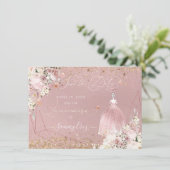 PixDezines Quinceanera Rose Gold Save the Date  Einladung (Stehend Vorderseite)