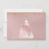 PixDezines Quinceanera Rose Gold Save the Date  Einladung (Rückseite)