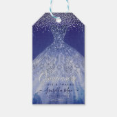 PixDezines Quinceanera Sparkle Gown, Blue Ombre Geschenkanhänger (Vorderseite)