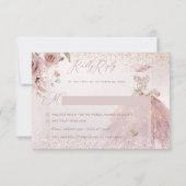 PixDezines Quinceanera UAWG Dusty Rose Gown Einladung (Rückseite)