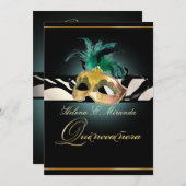 PixDezines Quincenera/aquamarin Zebra/DIY Farbe!! Einladung (Vorne/Hinten)