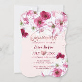 PixDezines Quinceñera/Dunkle Kirschblüten Einladung (Vorderseite)