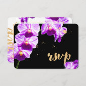 PixDezines Radiant Orchid/Floral/UAWG/DIY RSVP Karte (Vorne/Hinten)
