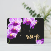 PixDezines Radiant Orchid/Floral/UAWG/DIY RSVP Karte (Stehend Vorderseite)