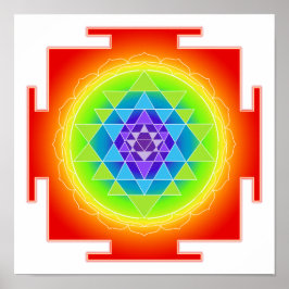PixDezines Rainbow/Sri Yantra/Meditation/Chakra Poster