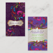 PixDezines Rainbow-Wirbel+florentius-Damast Visitenkarte (Vorne/Hinten)