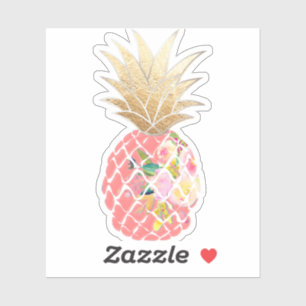 PixDezines Raspberry Aloha Ananas, falsches Gold Aufkleber