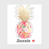 PixDezines Raspberry Aloha Ananas, Imitate Gold Aufkleber (Blatt)