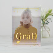 PixDezines Real Gold Foil Abschluss Folieneinladung (Stehend vorne)