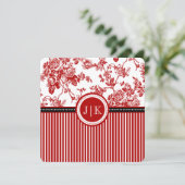 PixDezines Red Toile Vintage Rose (Stehend Vorderseite)