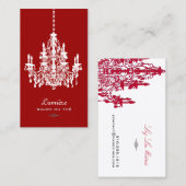 PixDezines Red+White Chandelier/DIY Hintergrund Visitenkarte (Vorne/Hinten)