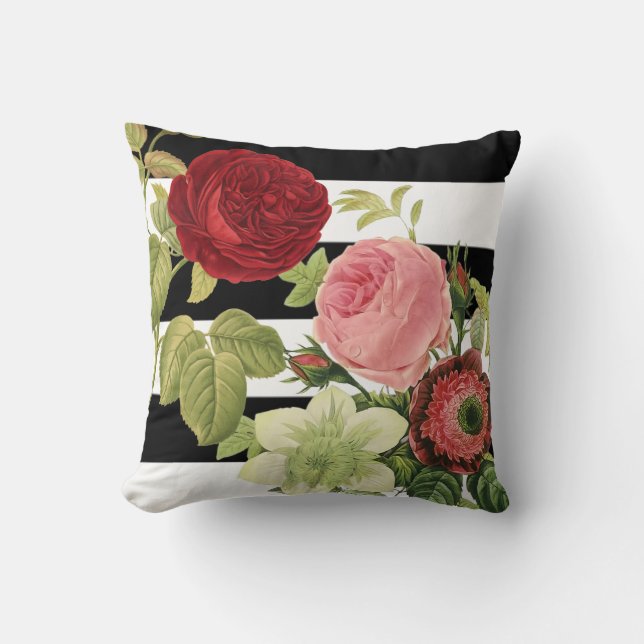 PixDezines redoubieren Anemonien, Vintage Rose Kissen (Vorderseite)