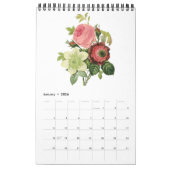 PixDezines Redoute Vintage botanische Illustration Kalender (Jan 2026)