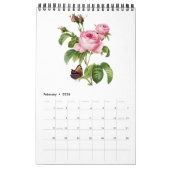 PixDezines Redoute Vintage botanische Illustration Kalender (Feb 2026)