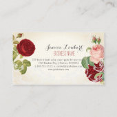 PixDezines redoute+Vintage Rose Visitenkarte (Rückseite)