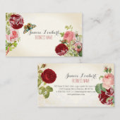 PixDezines redoute+Vintage Rose Visitenkarte (Vorne/Hinten)