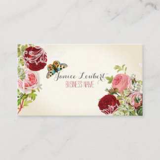 PixDezines redoute+Vintage Rose Visitenkarte