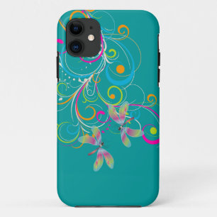 PixDezines-Regenbogen-Wirbel+Libellen/DJ-Farbe Case-Mate iPhone Hülle
