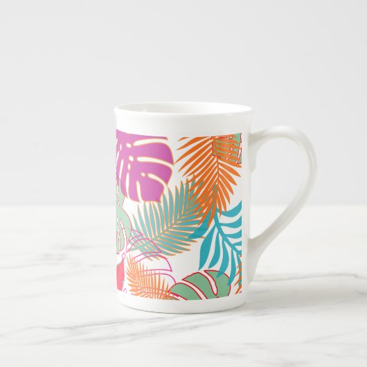 PixDezines Regenwald/DIY Hintergrundfarbe Porzellantasse (Rechts)