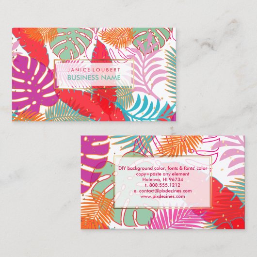 PixDezines Regenwald/DIY Hintergrundfarbe Visitenkarte (Vorne/Hinten)