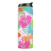 PixDezines Regenwald/Hibiskus/Orange/Gelb/Blau Thermosbecher (Nach links gedreht)