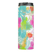 PixDezines Regenwald/Hibiskus/Orange/Gelb/Blau Thermosbecher (Rückseite)