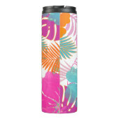 PixDezines Regenwald/Hibiskus/Orange/Gelb/Blau Thermosbecher (Rückseite)