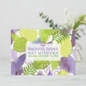 PixDezines Regenwaldfledermaus Mitzvah/Luau Einladung (Stehend Vorderseite)