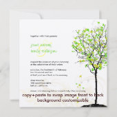 PixDezines Retro-Ahornbäume/grün/gelb Einladung (Rückseite)