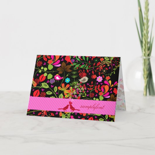 PixDezines Retro-Baum/DIY-Hintergrund +Trimmfarben Karte (Vorderseite)