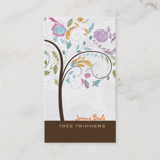 PixDezines Retro-Baumstamm-Trimmer, die in der Lob Visitenkarte (Vorderseite)