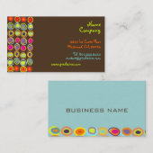 PixDezines Retro/Bio Eier/DJ Hintergrundfarbe Visitenkarte (Vorne/Hinten)